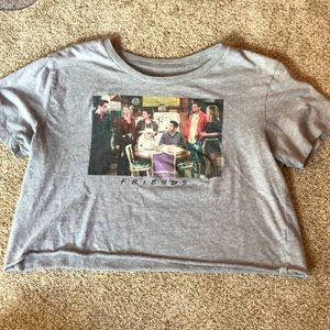Extra large grey friends cropped t shirt